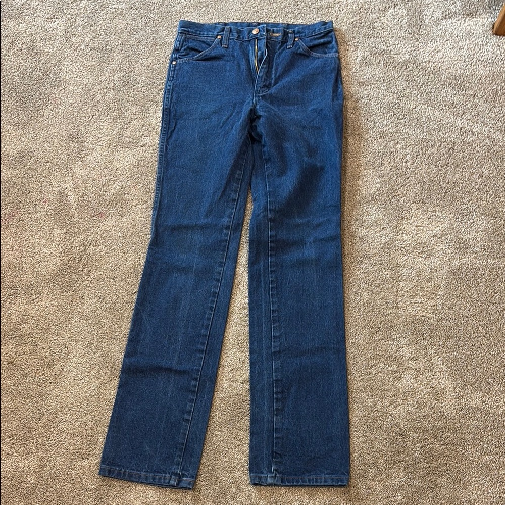 Wrangler Blue Straight Leg Jeans Classic Style 30x36